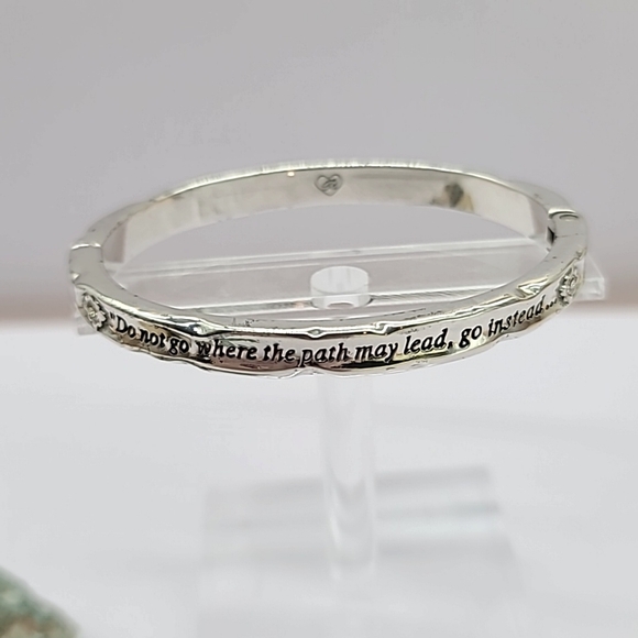 Brighton "FOOTPRINTS" Hinged Bangle! "Do Not Go Where The Path May Lead." $48 - Picture 2 of 12